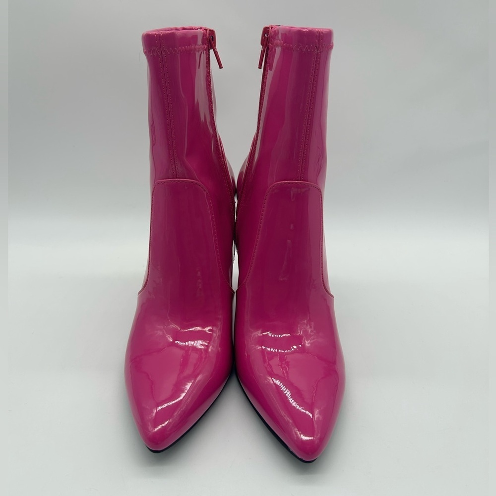 INC International Concepts Ibrinap Fuchsia Patent Ankle Boots l 8.5M Vegan NWOB - Picture 5 of 9